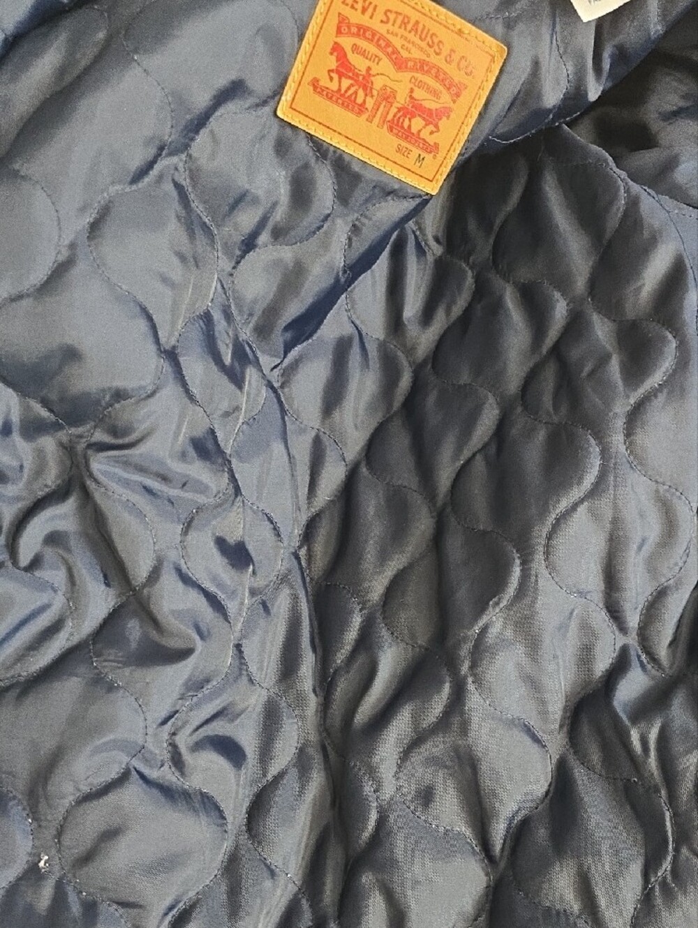 Levi's Dark Blue Denim Sherpa Collar Jacket - Picture 12 of 12